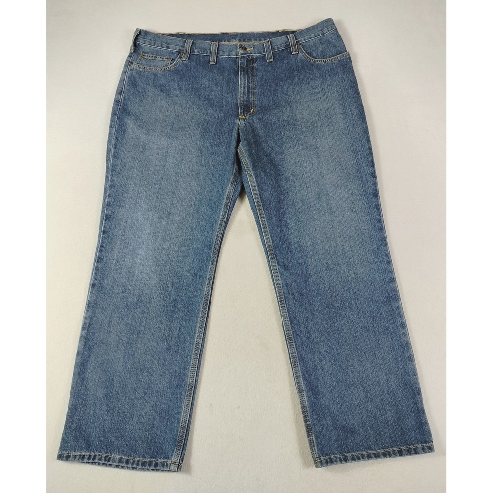 Carhartt Jeans Mens 44x30 Blue Relaxed Fit Straight Denim Workwear 101483 968